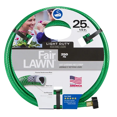 Swan CSNFA12025 Garden Hose, 1/2 In. X 25 Ft., Green Nylon