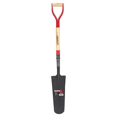 45.25 In. Steel Round Drain Spade With Wood D-handle