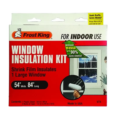 Frost King V74 Clear Indoor Window Film Insulator Kit, 54 In. W x 84 In. L