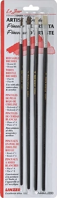 Linzer A444 Artist Paint Brush Set, Assorted Sizes, 4 Pieces