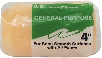 Polyester Paint Roller Cover 4 In. W X 3/8 In. Nap, Model Rc113-4, 1 Pk