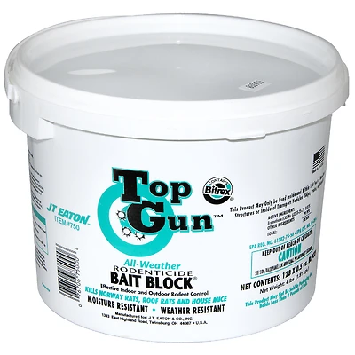 Top Gun Bait Block Rodenticide 4 Lb, 128 Pk, Model 750 With Bitrex