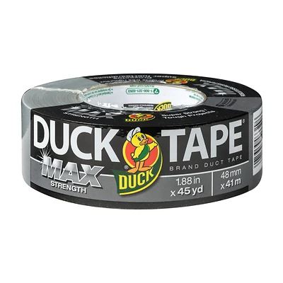 Duck 240201 Max Strength Duct Tape, Silver, 1.88 In. x 45 Yd.