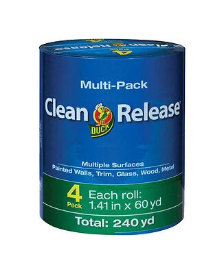 Duck 240460 Painter's Tape, 60 yd L, 1.41 in W, Blue