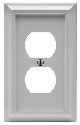 Deerfield Decorative White Wood 1 Gang Duplex Wall Plate Model 2040dw