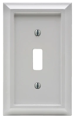 Deerfield White Wood 1 Gang Toggle Wall Plate - Model 2040tw