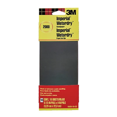 Imperial 2000 Grit Sanding Sheets 3-2/3 In. X 9 In. (10 Sheets Pk)