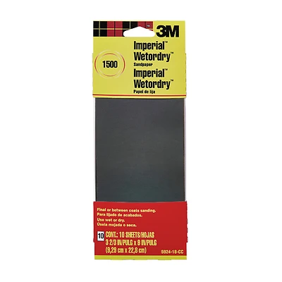 Imperial 1500 Grit Sanding Sheets 3-2/3 In. X 9 In. (10 Pk) Wet/dry