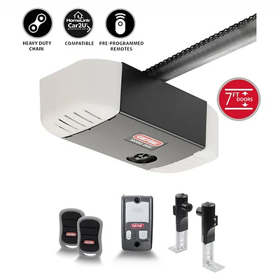 Chain Drive 550 1/2 Hp Garage Door Opener With Safety Sensors And Remotes