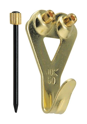 Ook Brass-plated Blue Picture Hanger 50 Lb Capacity, 2 Pk, Model 533010