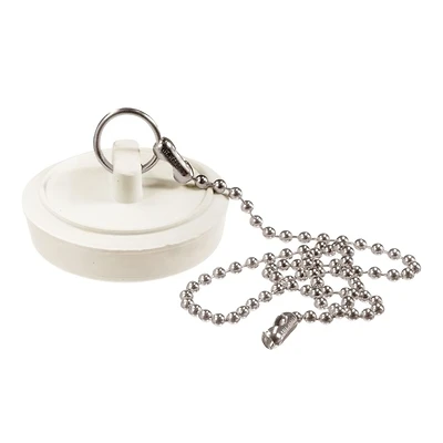 Plumb Pak PP820-5 Rubber Drain Stopper, White, 7/8 to 1 In.