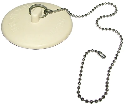 Plumb Pak PP820-43 Tub Stopper and Chain, Rubber, White, 1-1/2 to 2 In.