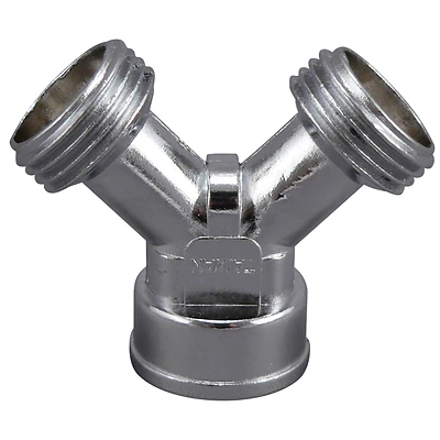Plumb Pak PP850-1 Y-Hose Connector, Chrome Cast Metal, 3/4 In.