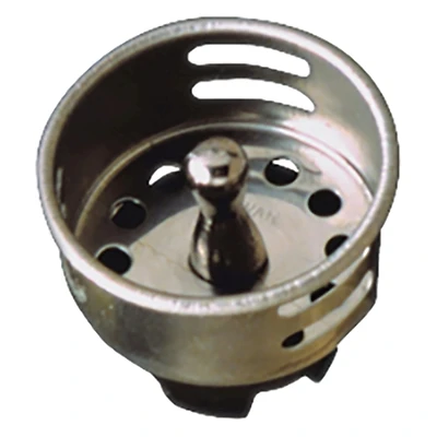 Plumb Pak PP820-29 Basket Strainer, Plastic, Chrome, Junior Duo Sink