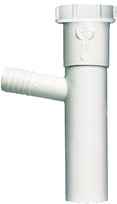 Plumb Pak PP66-14W Dishwasher Branch Tailpiece, 1-1/2 In. X 8 In., Plastic