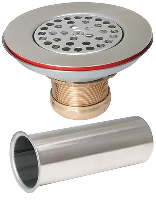 Stainless Steel Commercial Wide Top Sink Strainer 1-1/2in X 4in With Tailpiece