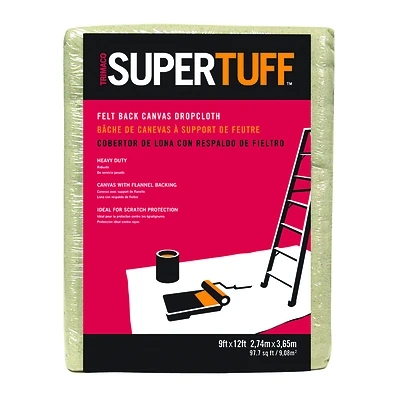 Supertuff 9 Ft. W X 12 Ft. L Heavy-duty Canvas/felt Drop Cloth 1 Pk