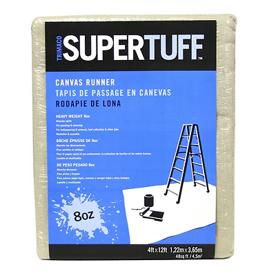 Trimaco 58907 SuperTuff Canvas Drop Cloth, 8 oz, 4 ft. x 12 ft.
