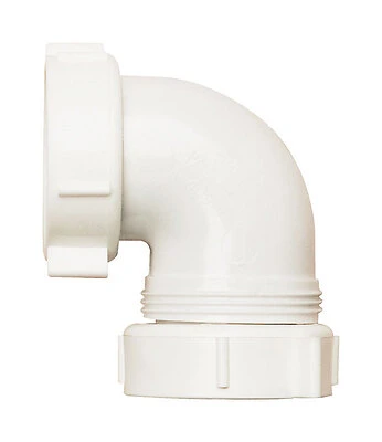 Plumb Pak PP66-10W Drain Pipe Elbow, 1-1/2 In, PVC, White