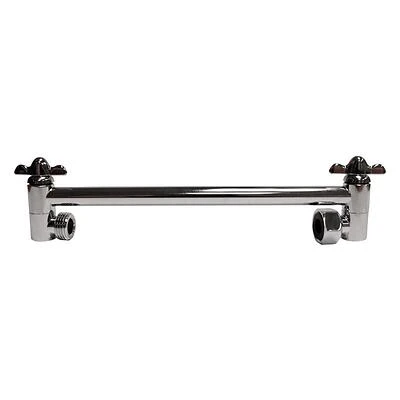 Chrome Brass 11 In. Adjustable Shower Arm With Dual Pivot Points
