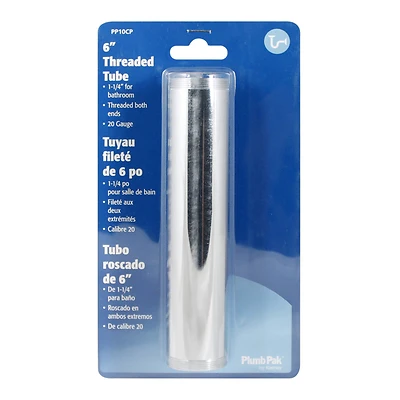 Plumb Pak PP10CP Brass Extension Tube, 1-1/4 In. x 6 In., Chrome