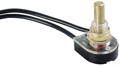 6 Amps Single Pole Push Button Switch Brass 1 Pk, Model Gsw-25