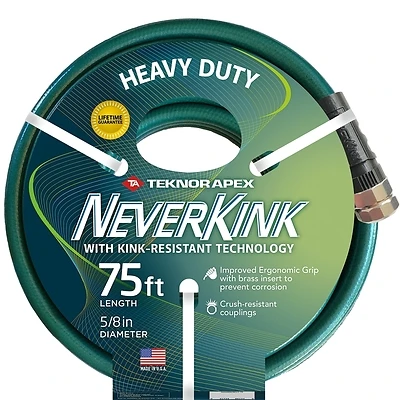 Teknor Apex 8617-75 Neverkink Garden Hose, 5/8 In X 75 Ft, Aluminum Couplings