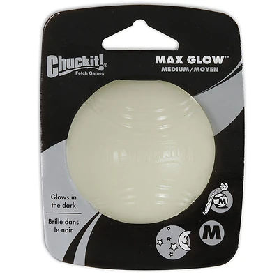 ! Max Glow White Rubber Dog Toy Medium 1 Pk, Model 32313, Glows In Dark