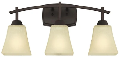 Westinghouse 63075 Midori 3-Light Wall Sconce, Oil-Rubbed Bronze, Amber Glass