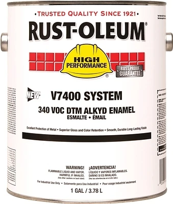 Rust-Oleum 245477 High Performance V7400 DTM Alkyd Enamel, Gloss Orange, 1 Gal