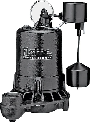 Flotec E50VLT Submersible Sump Pump, 1/2 HP, 1020 GPH, Cast Iron