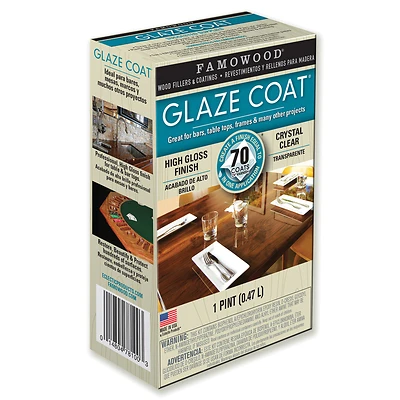 16 Oz. High Gloss Clear Epoxy Finish, 1:1 Mix Ratio, 70 Coats