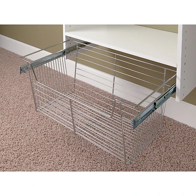 24-in W X 11-in H X 14-in D Chrome Wire Basket Model 9211-ch