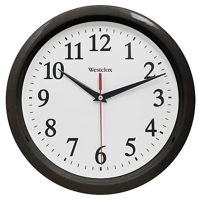 Westclox 461861 Wall Clock, Analog, 10 In. Round, Plastic