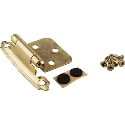 Hardware Resources KFHO-A-PB2 Overlay Hinge, Polished Brass, 2-Pack