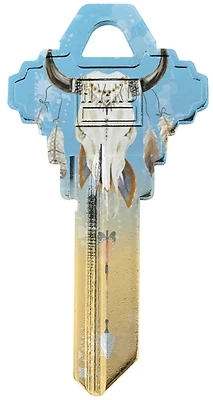 Hy-Ko 16010SC1-29 Skull Key Blank, Brass, Schlage SC1, Pack of 10