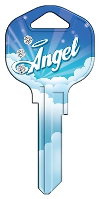 Hy-Ko 16005KW1-ANBL Brass Angel Bling Key Blank For Kwikset KW1 Locks