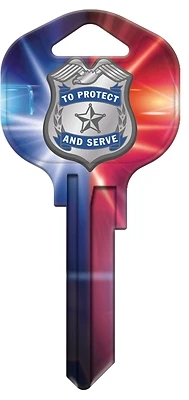 Hy-Ko 15005KW1-POL Police Badge Key Blank, Kwikset KW1, Nickel-Plated Brass