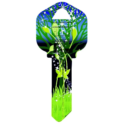 Hy-Ko 16010KW1 Brass Key Blank, Green Leaf, Kwikset KW1