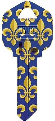 Hy-Ko 16005KW1-36 Brass Fleur De Lis Key Blank, Nickel-Plated, Kwikset KW1