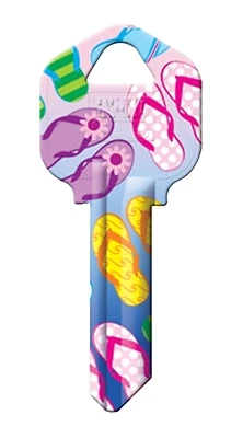 Hy-Ko 16010KW1-23 Flip Flops Key Blank, Brass, Nickel-Plated, Kwikset KW1