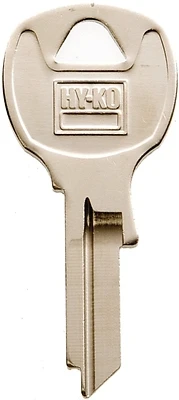 Hy-Ko 11010NA44 Brass Key Blank, Nickel, National Cabinet Locks