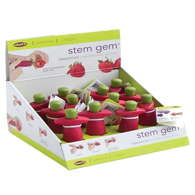 Chef'n 102-145-005 Stem Gem Stainless Steel Strawberry Stem Remover, 6 In.