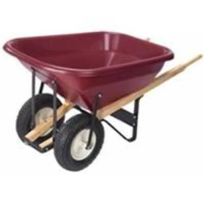 Dual Wheel 8 Cubic Feet Wheelbarrow - 800 Lb Capacity Model Wheelbrw-m8-2k