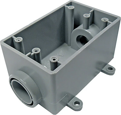 Cantex R5133464 PVC 1-Gang Outlet Box, Gray, 21 Cu In