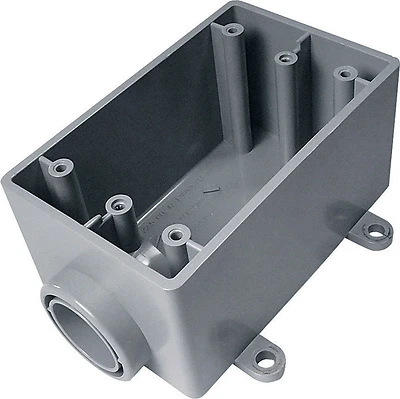 Cantex 5133363 PVC Electrical Box, 1-Gang, 22.5 Cu In, Gray