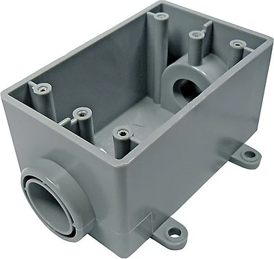 Cantex 5133463U PVC Outlet Box, 18 Cu In, 1 Gang, Gray