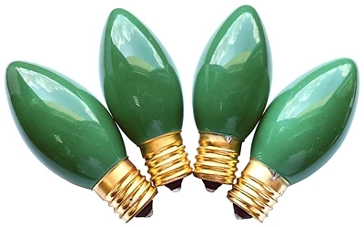 Santas Forest 16500 Green C9 Replacement Light Bulbs, 7w, Intermediate Base, Pack Of 25