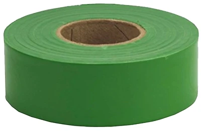 17026 Green Flagging Tape, 300 Ft L, 1-3/16 In W, 2 Mil Thick, 2 Pk