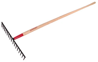 Razor-Back Steel Level Rake, 16 Tine, 66.25 In. Wood Handle